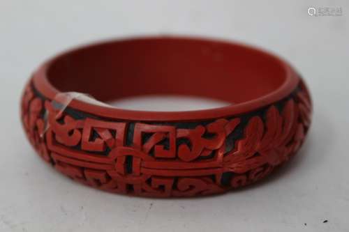 Chinese Red Cinnerbar Bangle