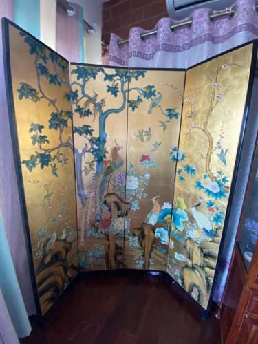Chinese Folded Floor Screen