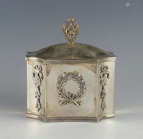 Large Russian Silver Tea Caddy