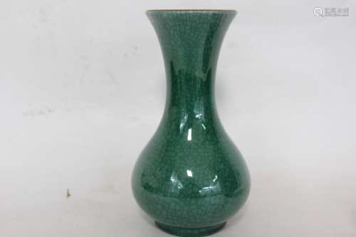 Chinese Green Glazed Porcelain Vase