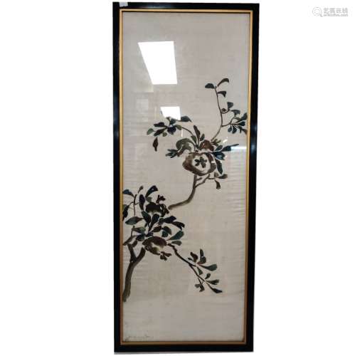 Chinese Framed Silk Panel