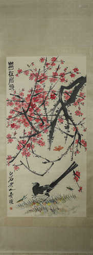 A Chinese bird-and-flower painting, Qi Baishi mark