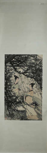 A Chinese figure painting, Fu Baoshi mark