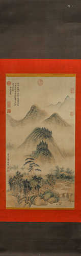 A Chinese landscape painting, Wanghui mark