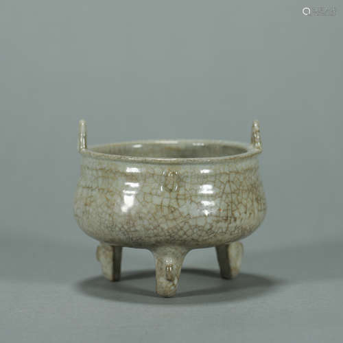 A Ge kiln glazed porcelain censer