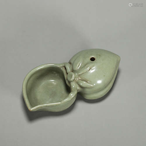 A Longquan kiln celadon glazed porcelain peach shaped water ...