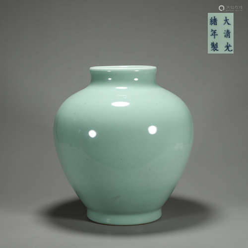 A celadon glazed porcelain jar