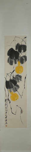 A Chinese fruit painting, Qi Baishi mark