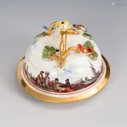 LID WITH PURCHASE JOURNEY PAINTING. MEISSEN.
