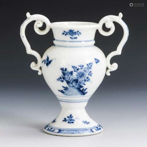 VASE WITH BLUE PAINTING. MEISSEN.
