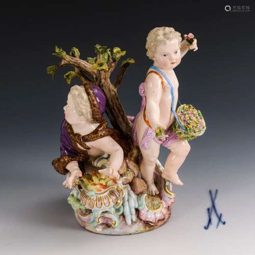 LARGE SEASONAL GROUP. MEISSEN.