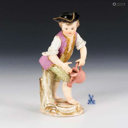 GARDENER BOY WITH WATERING CAN. MEISSEN.