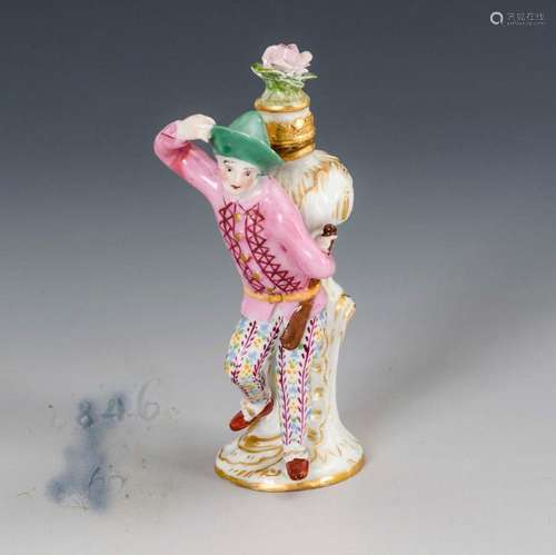 HARLEQUIN AS A FLACON. MEISSEN.