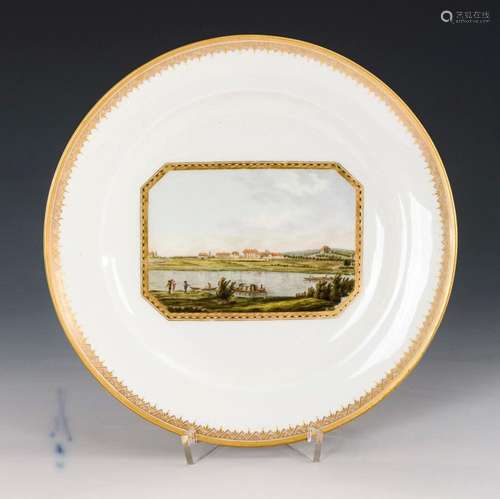 VIEW PLATE. MEISSEN.