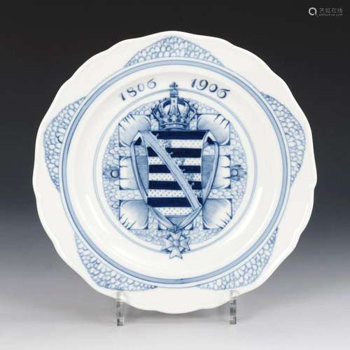 JUBILEE PLATE KINGDOM OF SAXONY. MEISSEN.