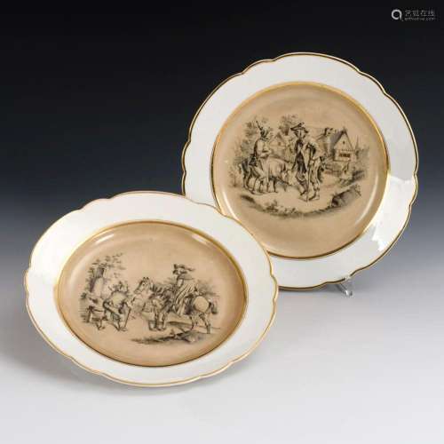 2 PLATES WITH FAIRY TALE MOTIF.