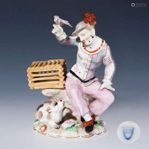 HARLEQUIN WITH BIRD AND CAT. VOLKSTEDT, ACKERMANN & FRIT...