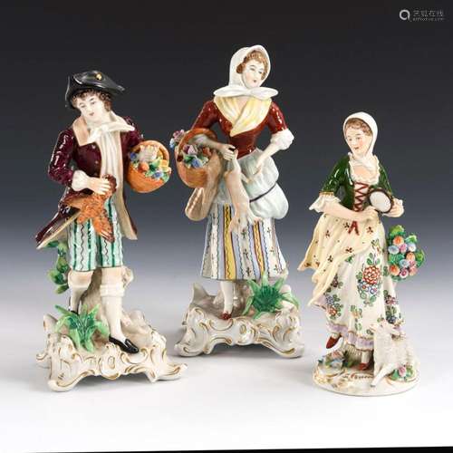 3 PORCELAIN FIGURINES.