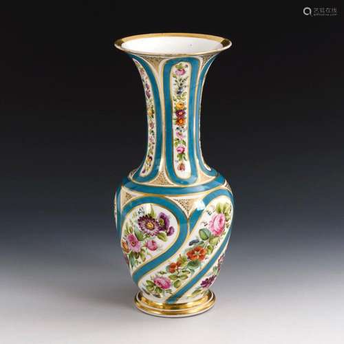 VASE WITH FLORAL PAINTING.