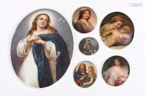 6 PORCELAIN PLAQUES.