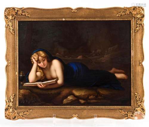 PORCELAIN PLAQUE: PENITENT MAGDALENE. MEISSEN.