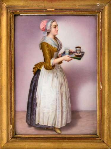 PORCELAIN PLAQUE: THE CHOCOLATE GIRL.