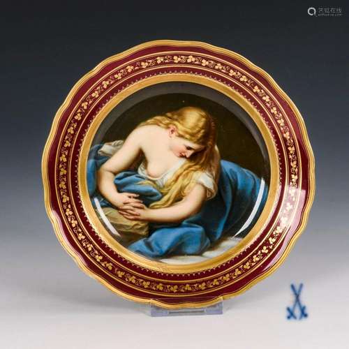 PLATE: PENITENT MAGDALENE. MEISSEN.