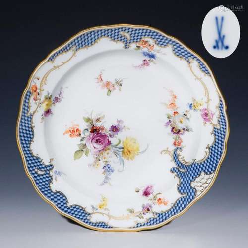 MOSAIC RIM PLATE. MEISSEN.