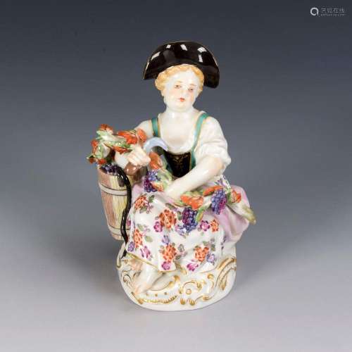 GARDENER GIRL AS A WINEMAKER. MEISSEN.