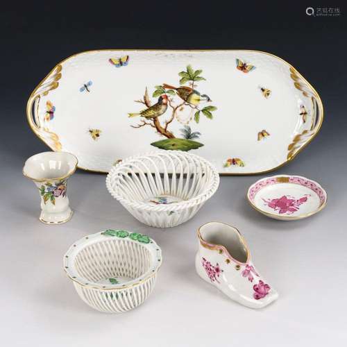 6 DIFFERENT PORCELAINS. HEREND.