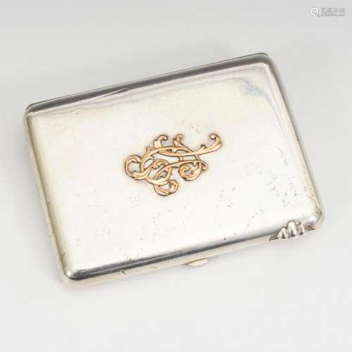 RUSSIAN CIGARETTE CASE WITH APPLIED MONOGRAM.