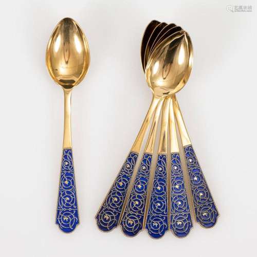 6 GOLD PLATED COFFEE SPOONS.