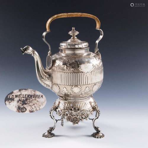HEAVY WATER KETTLE, RECHAUD FROM NOBILITY PROPERTY. EDUARD W...