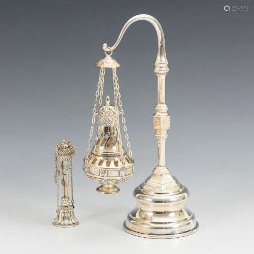 SILVER INCENSE LAMP AND SCENTED LAMP.