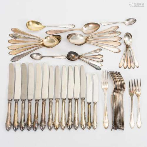 CUTLERY FOR 12 PERSONS. LIEGNITZ SILVERWARE FACTORY PAUL SAN...