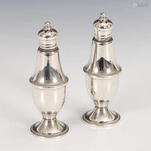 2 SILVER SPICE SHAKERS.