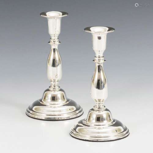 PAIR OF SILVER CANDLESTICKS. DANISH GOLD INDUSTRY.