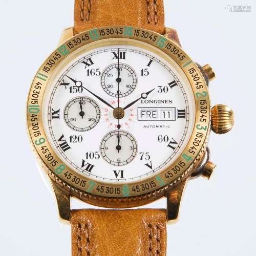 WRIST WATCH: LINDBERGH HOUR ANGLE WATCH IN GOLD... LONGINES.