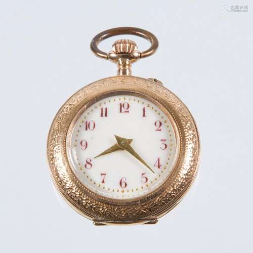 LADIES HANGING WATCH IN GOLD. BRAUNSCHWEIG & HIRSCH, CHA...