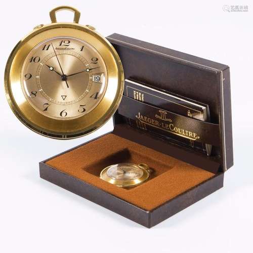TRAVEL ALARM CLOCK WITH DATE. JAEGER-LECOULTRE.