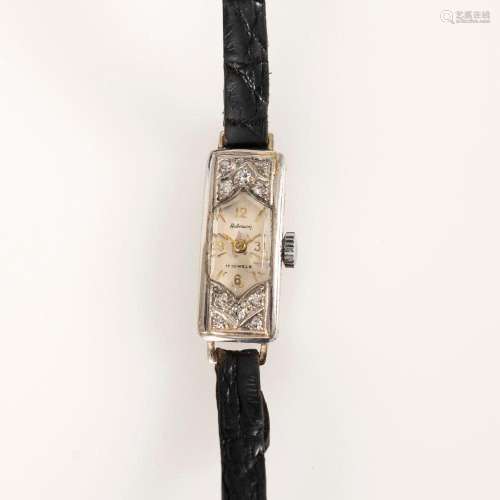 ART DECO WRIST WATCH WITH DIAMONDS... HABMANN.