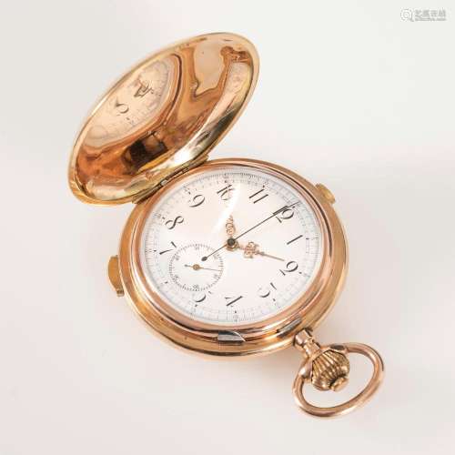 GOLD SAVONNETTE WITH QUARTER REPEATER AND STOPWATCH.