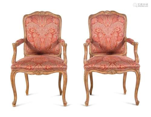 A Pair of Louis XV Style Fauteuils