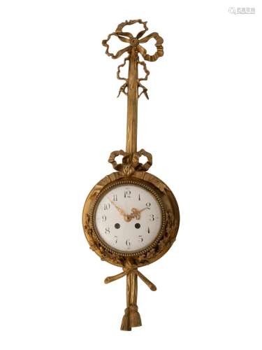 A Louis XV Style Gilt Bronze Wall Clock