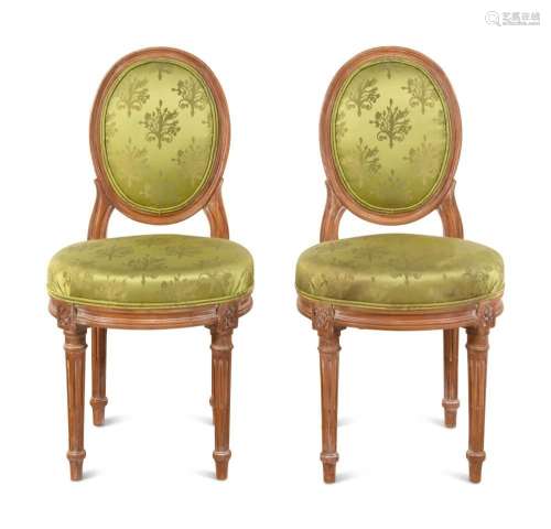 A Pair of Louis XVI Style Slipper Chairs