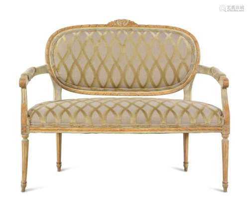 A Louis XVI Style Painted Settee
