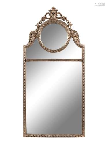 A Contemporary Neoclassical Style Silvered Wood Mirror