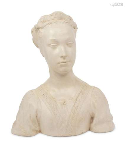 An Italian Painted Plaster Bust