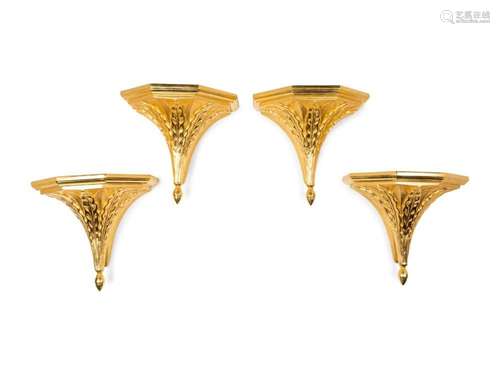 A Set of Four Italian Giltwood Brackets