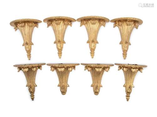 A Set of Six Continental Giltwood Brackets